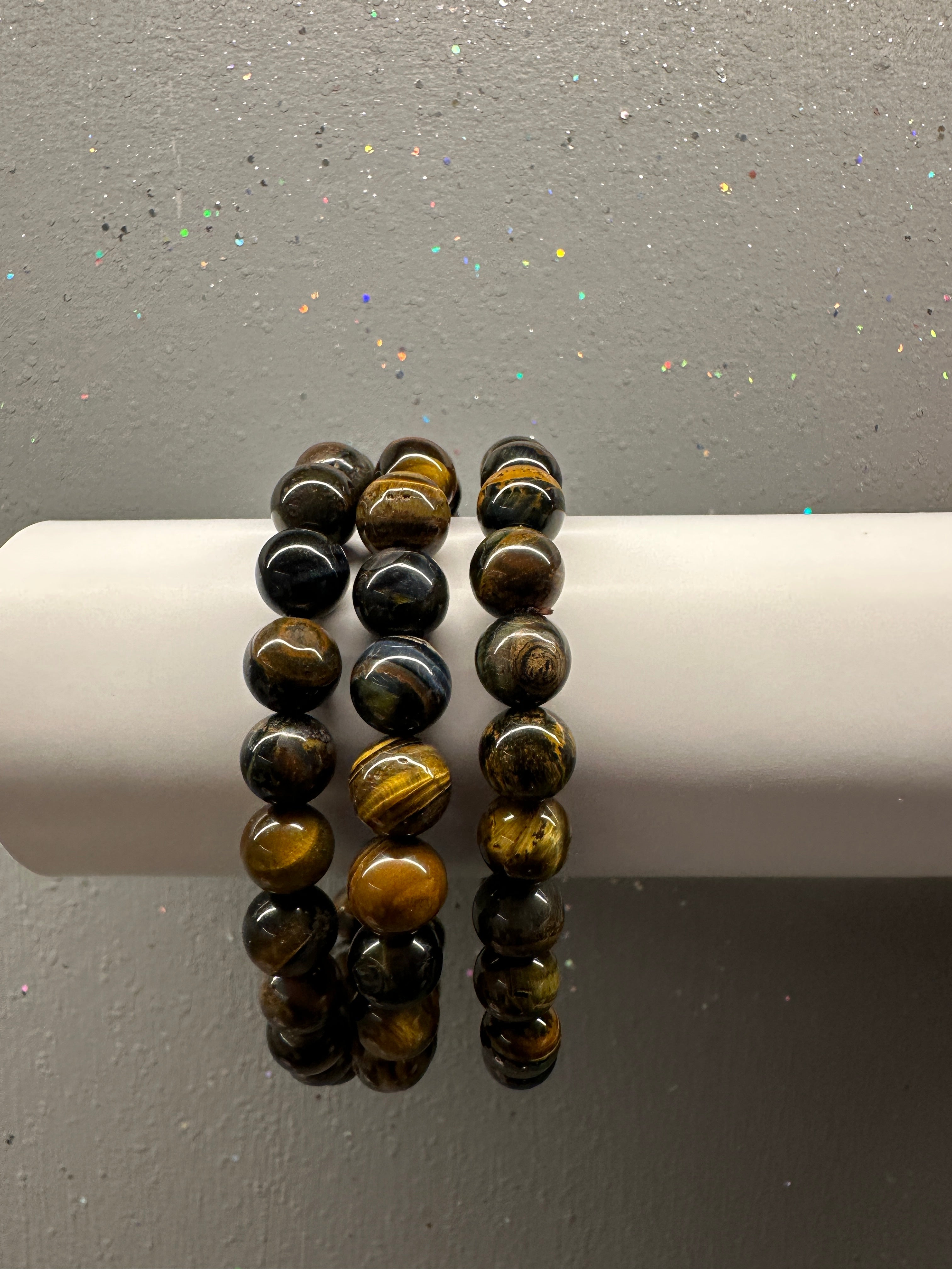 Blue Tigers Eye Beaded Bracelet