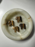 Mini Tigers Eye Elephant Carvings