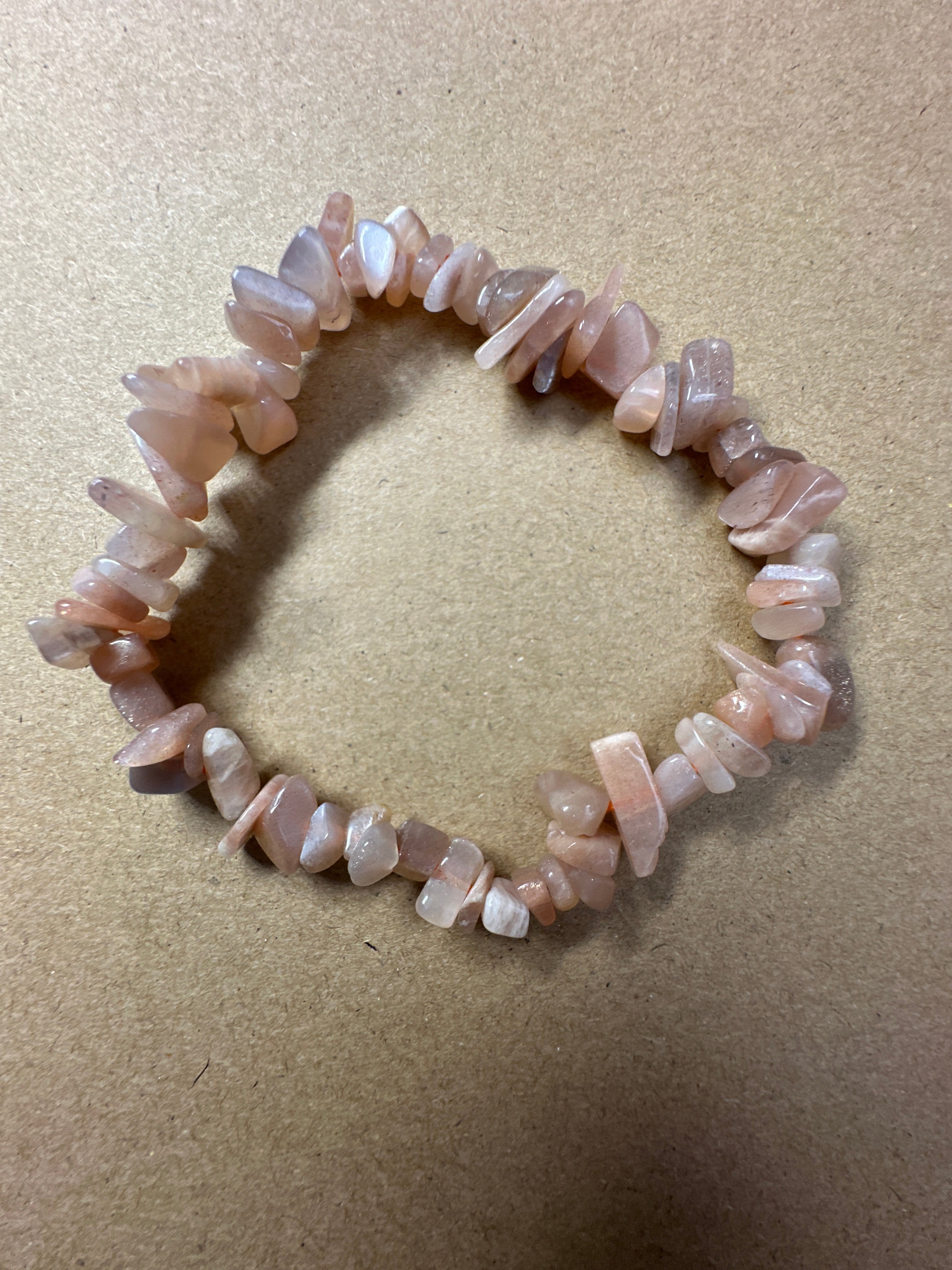 Peach Moonstone Chip Bracelet