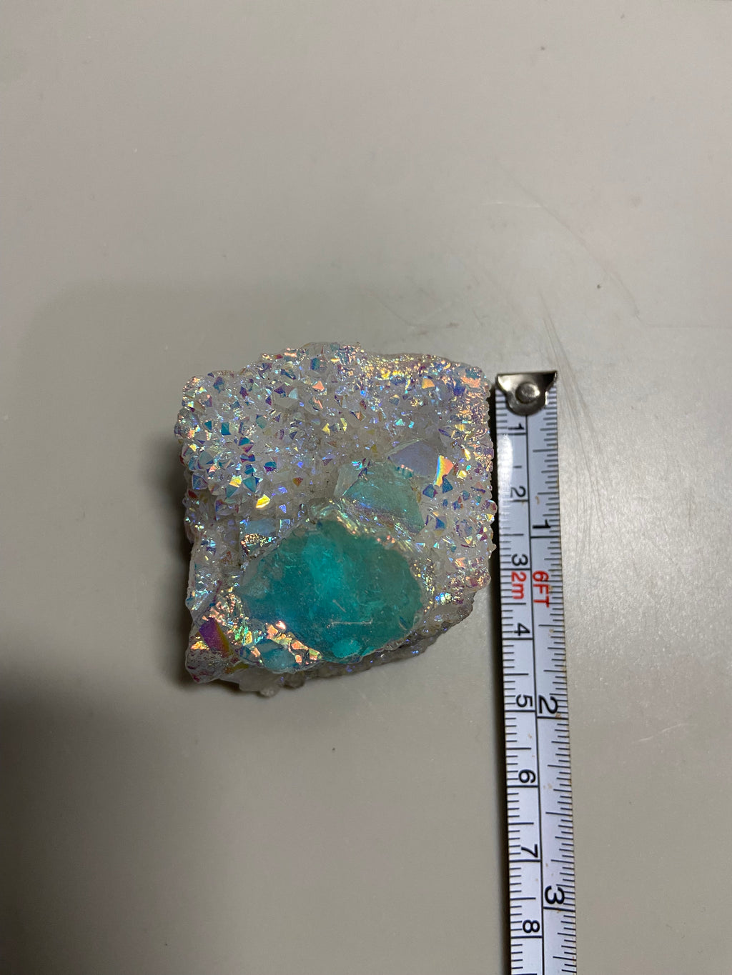 Aura Coated Quartz with Fluorite