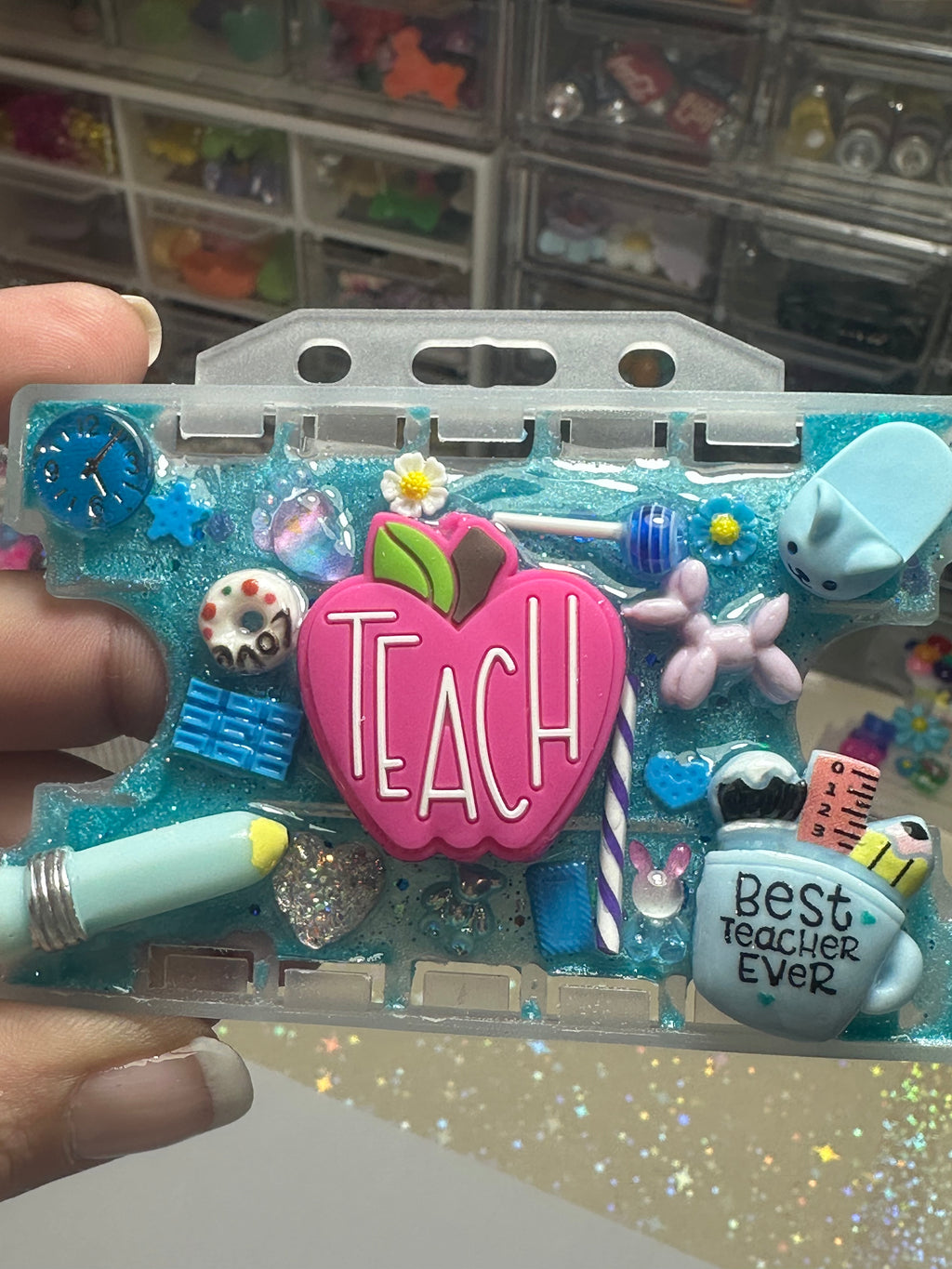 Handmade Resin Charm Lanyard Card Holder