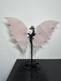 Large Rose Quartz Wings With removable dragon