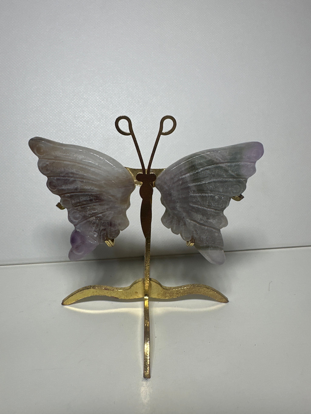 Amethyst Small Butterfly Wings Carving with Stand