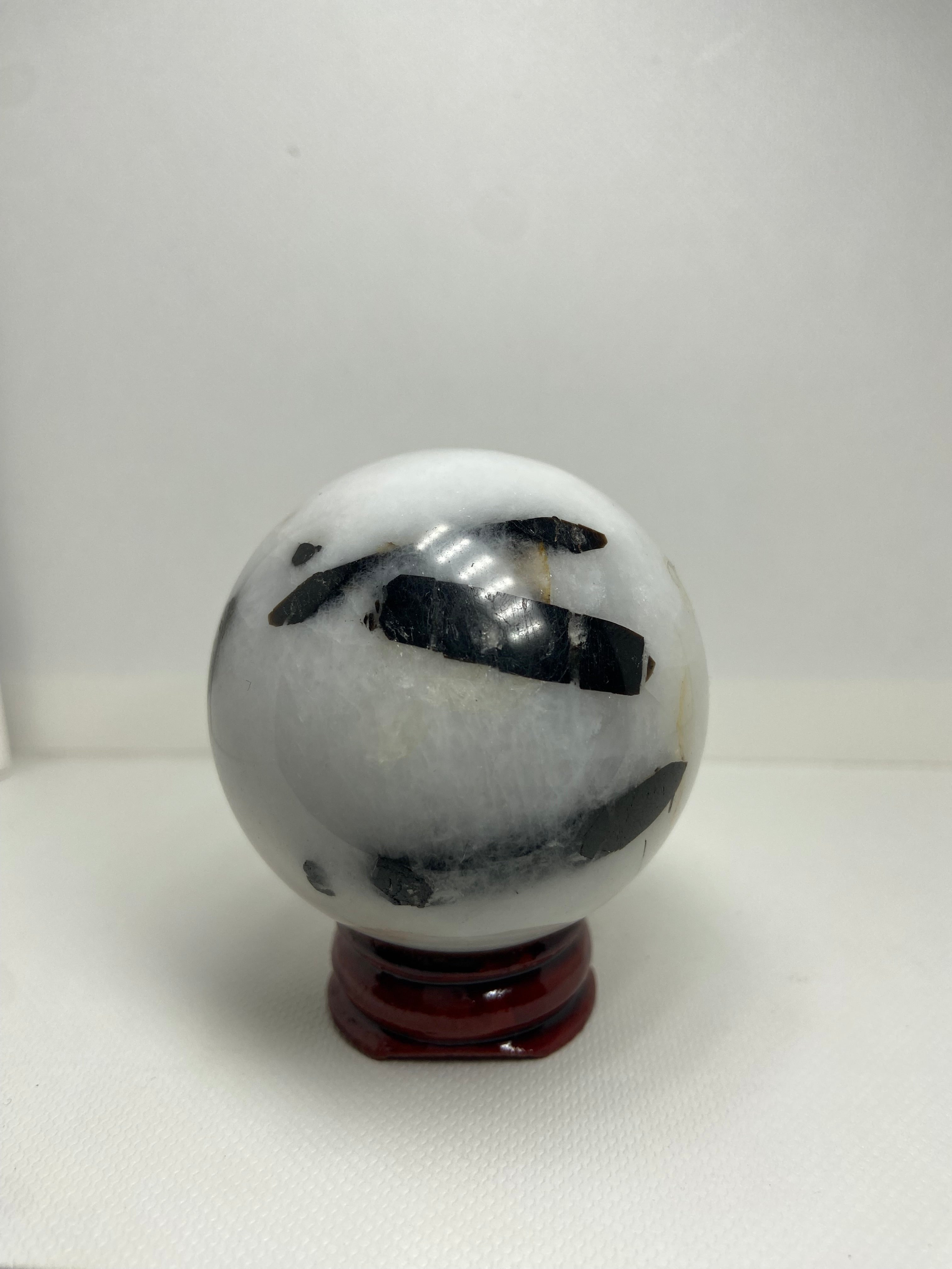 Black Tourmaline in Quartz Sphere