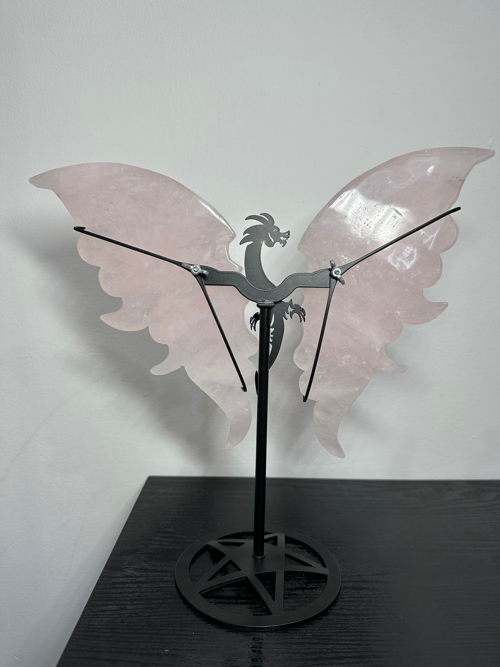 Large Rose Quartz Wings With removable dragon