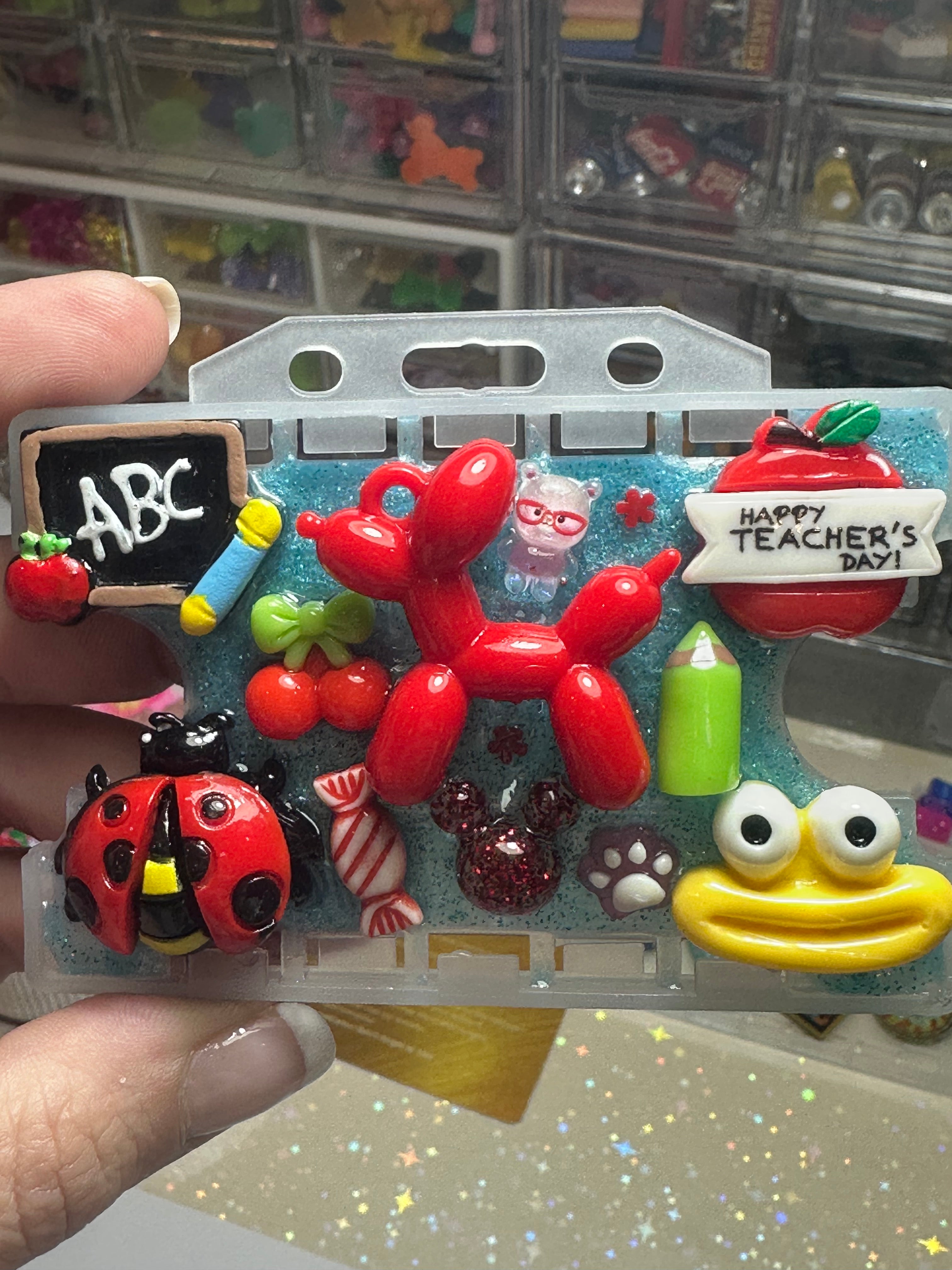 Handmade Resin Charm Lanyard Card Holder