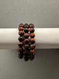 Red Tigers Eye Beaded Bracelet