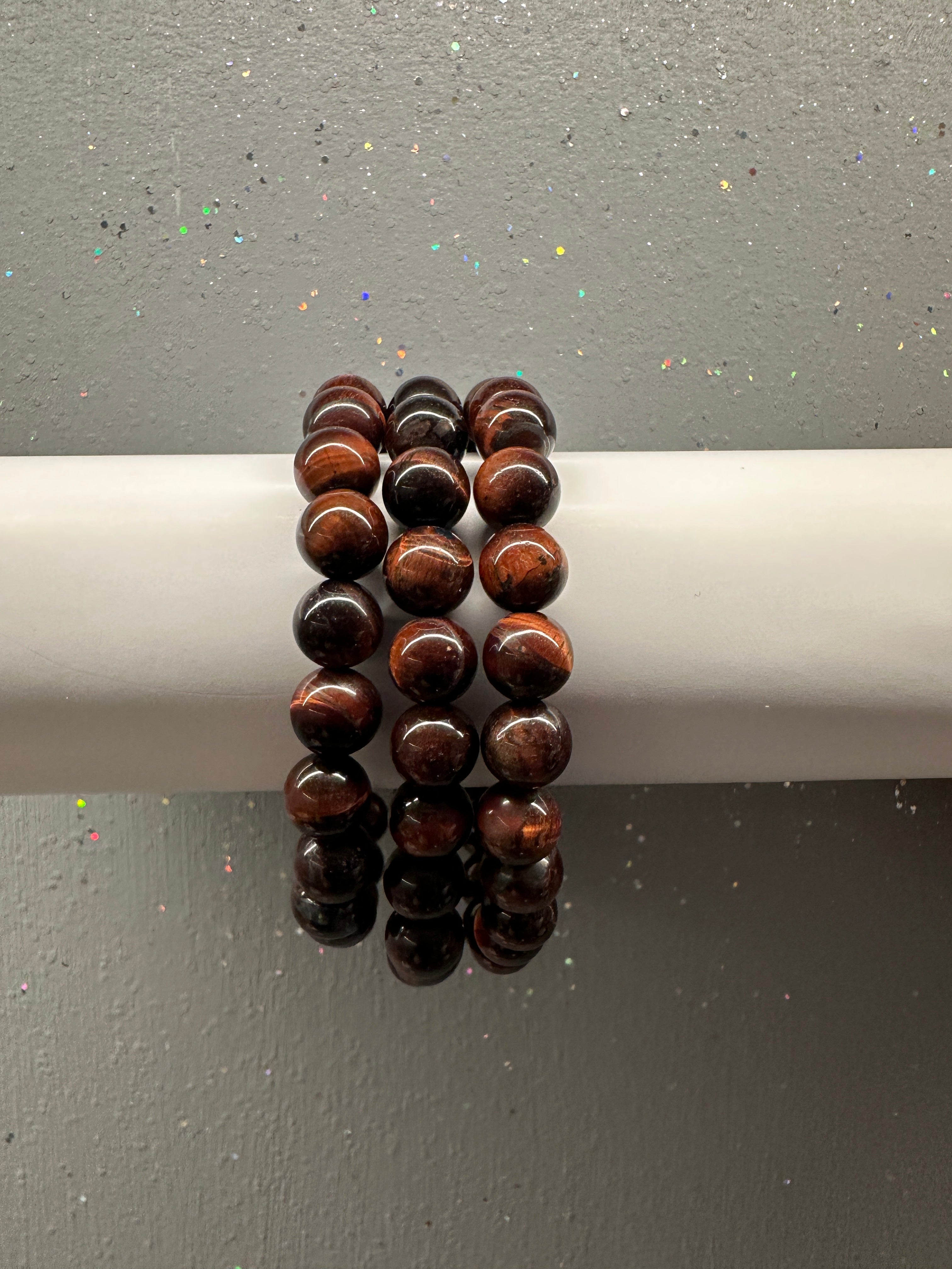 Red Tigers Eye Beaded Bracelet