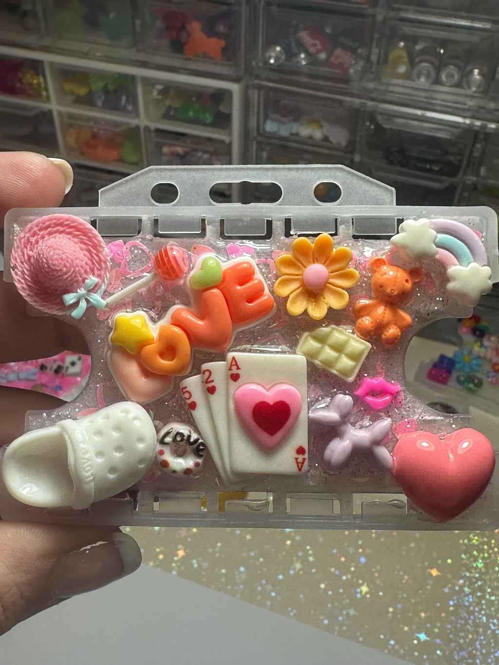 Handmade Resin Charm Lanyard Card Holder