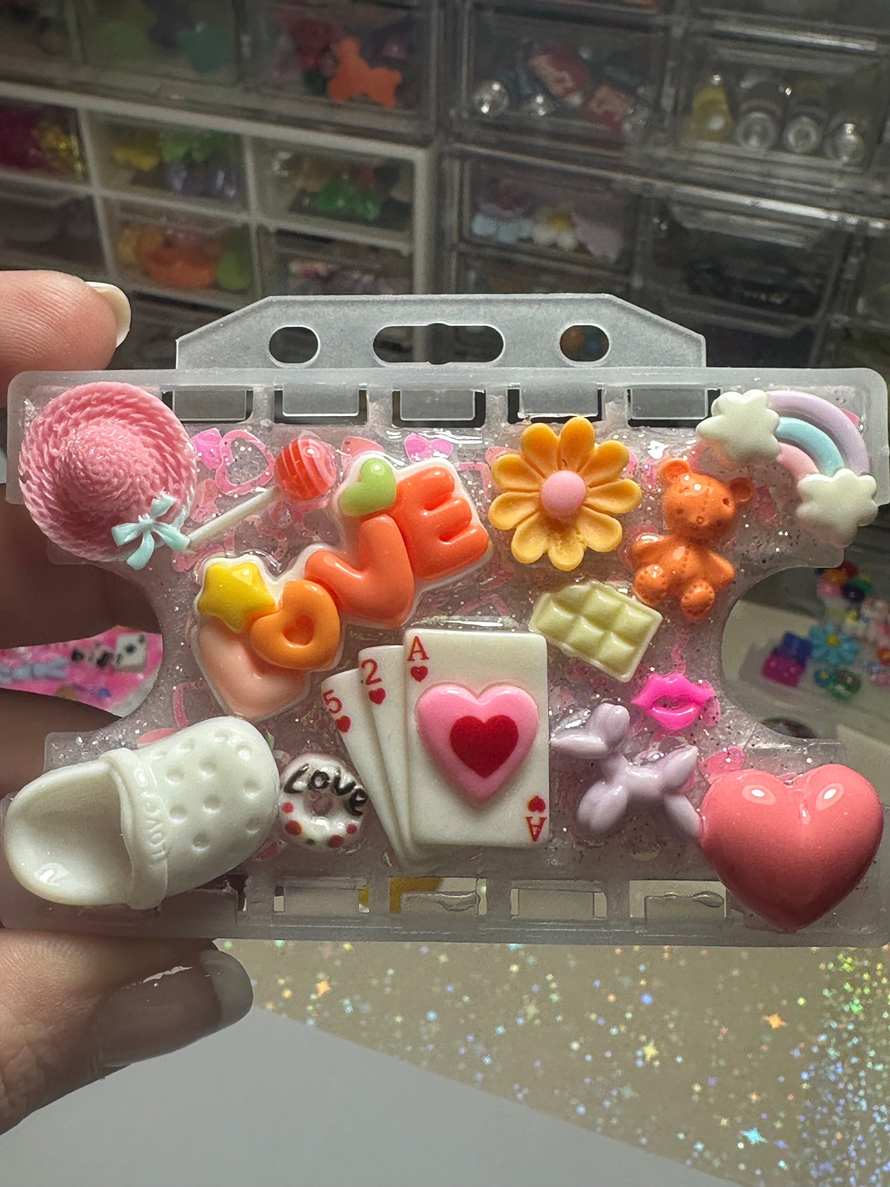 Handmade Resin Charm Lanyard Card Holder