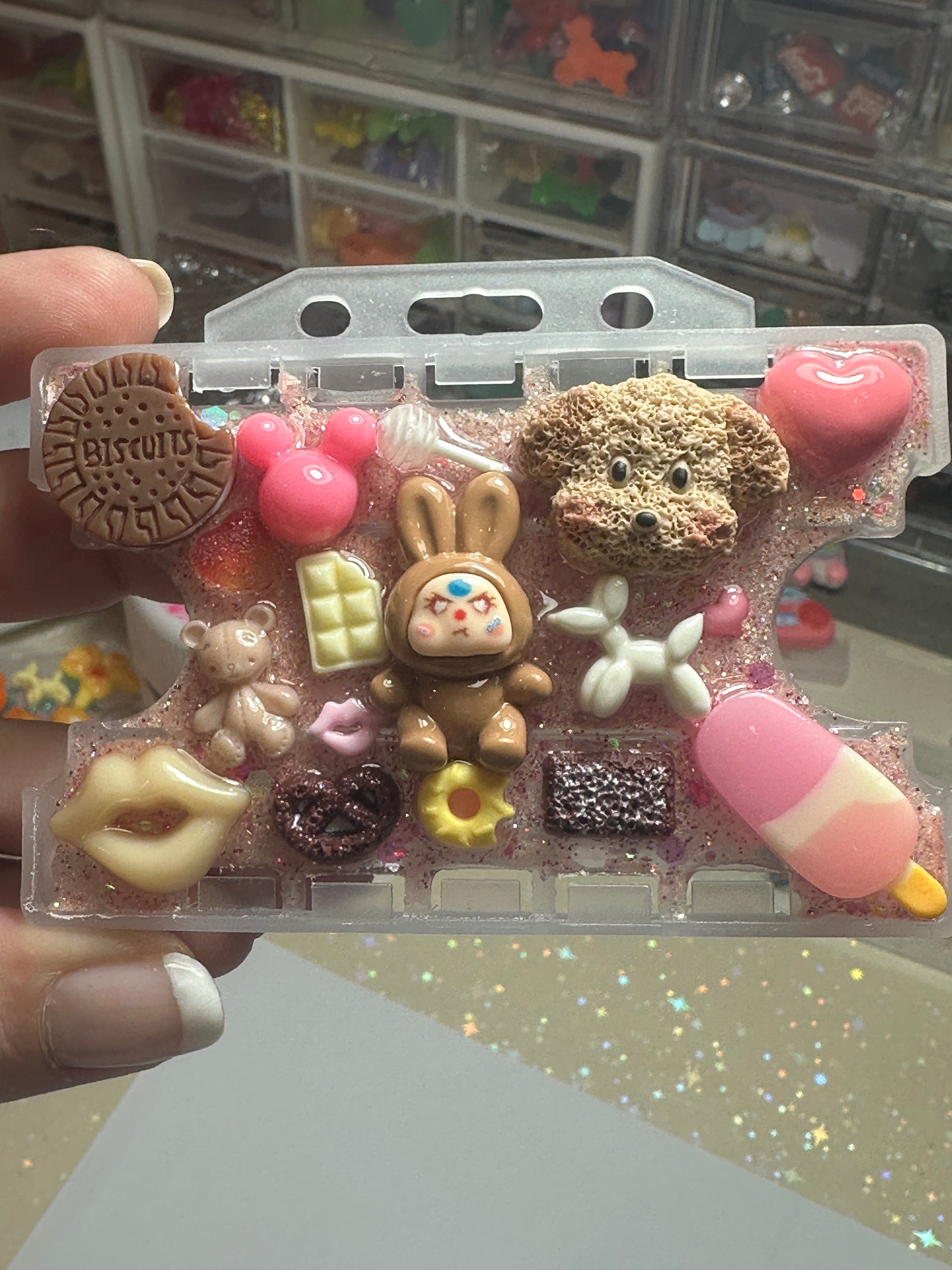 Handmade Resin Charm Lanyard Card Holder