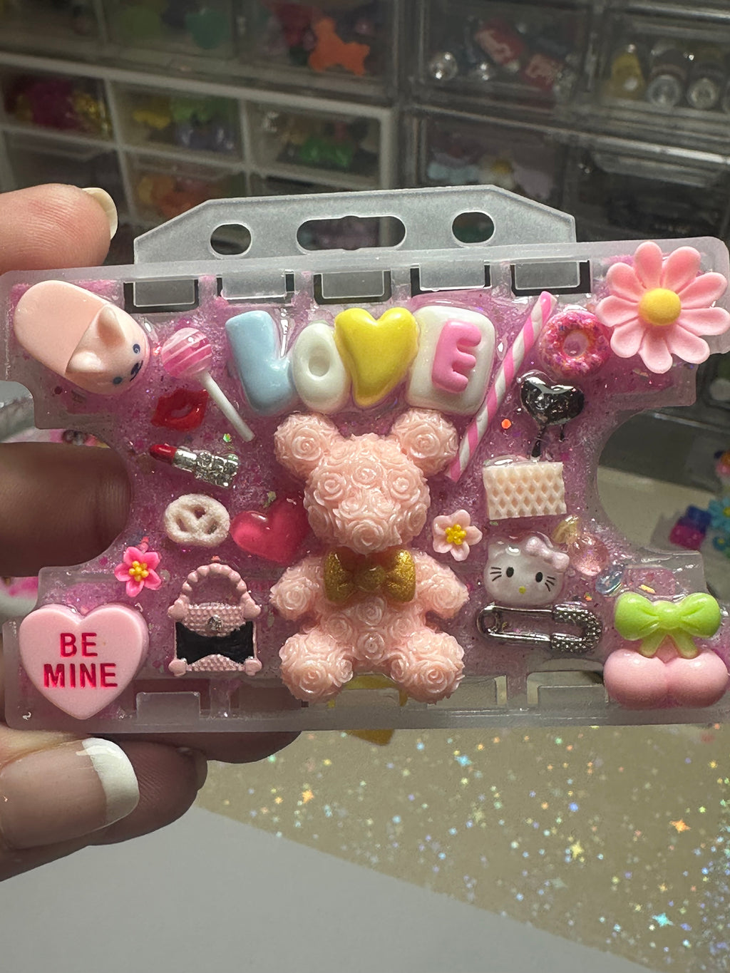 Handmade Resin Charm Lanyard Card Holder