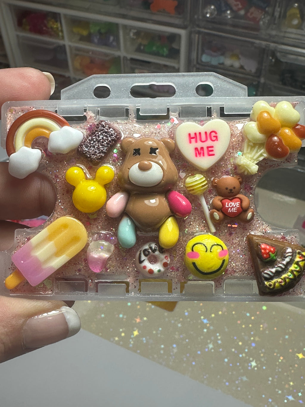 Handmade Resin Charm Lanyard Card Holder