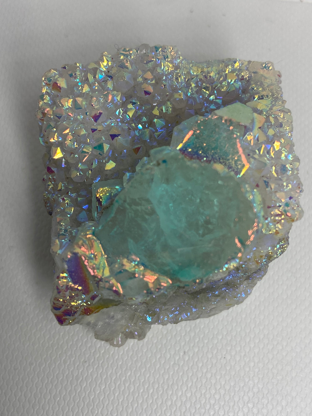 Aura Coated Quartz with Fluorite