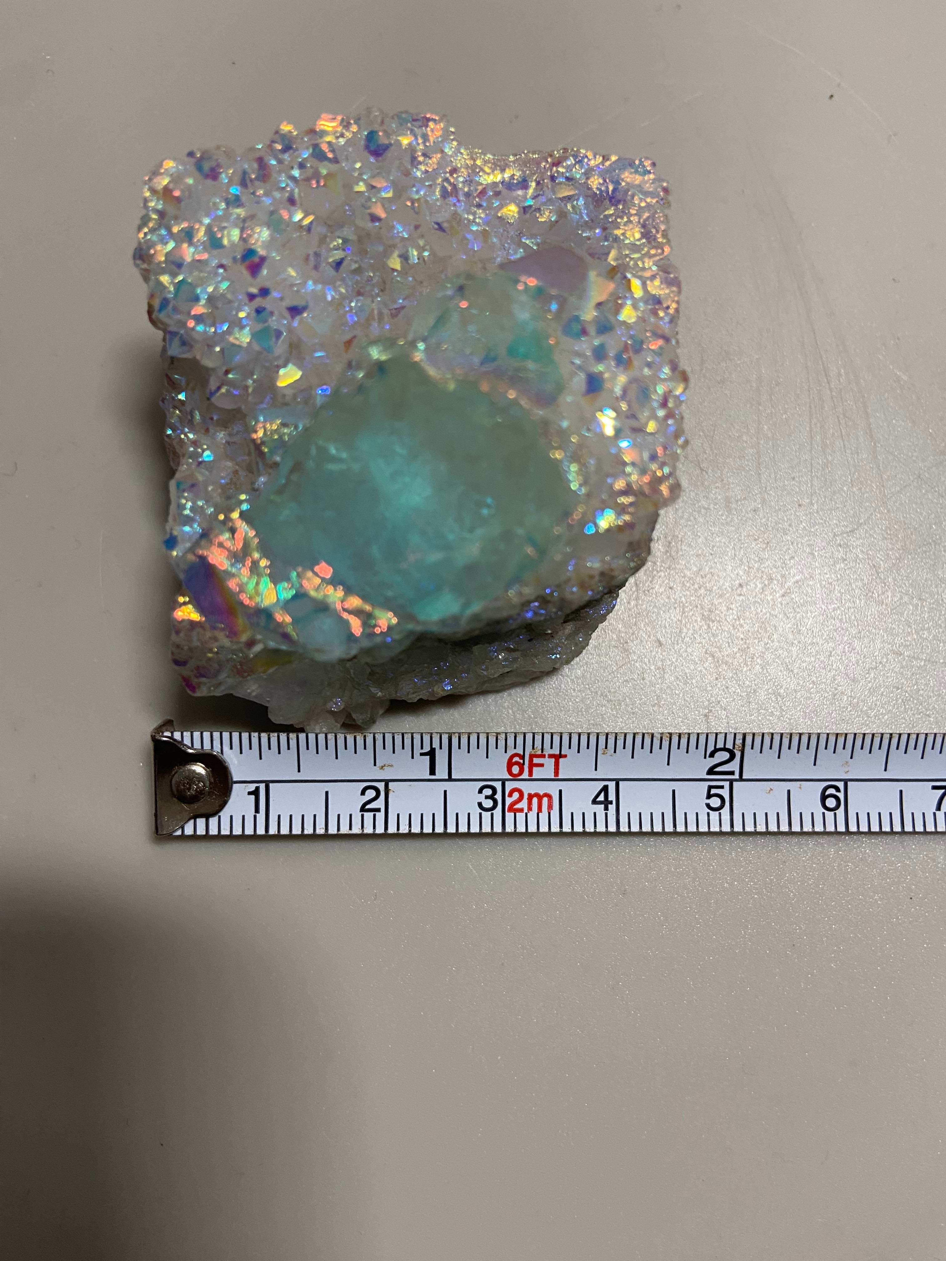 Aura Coated Quartz with Fluorite