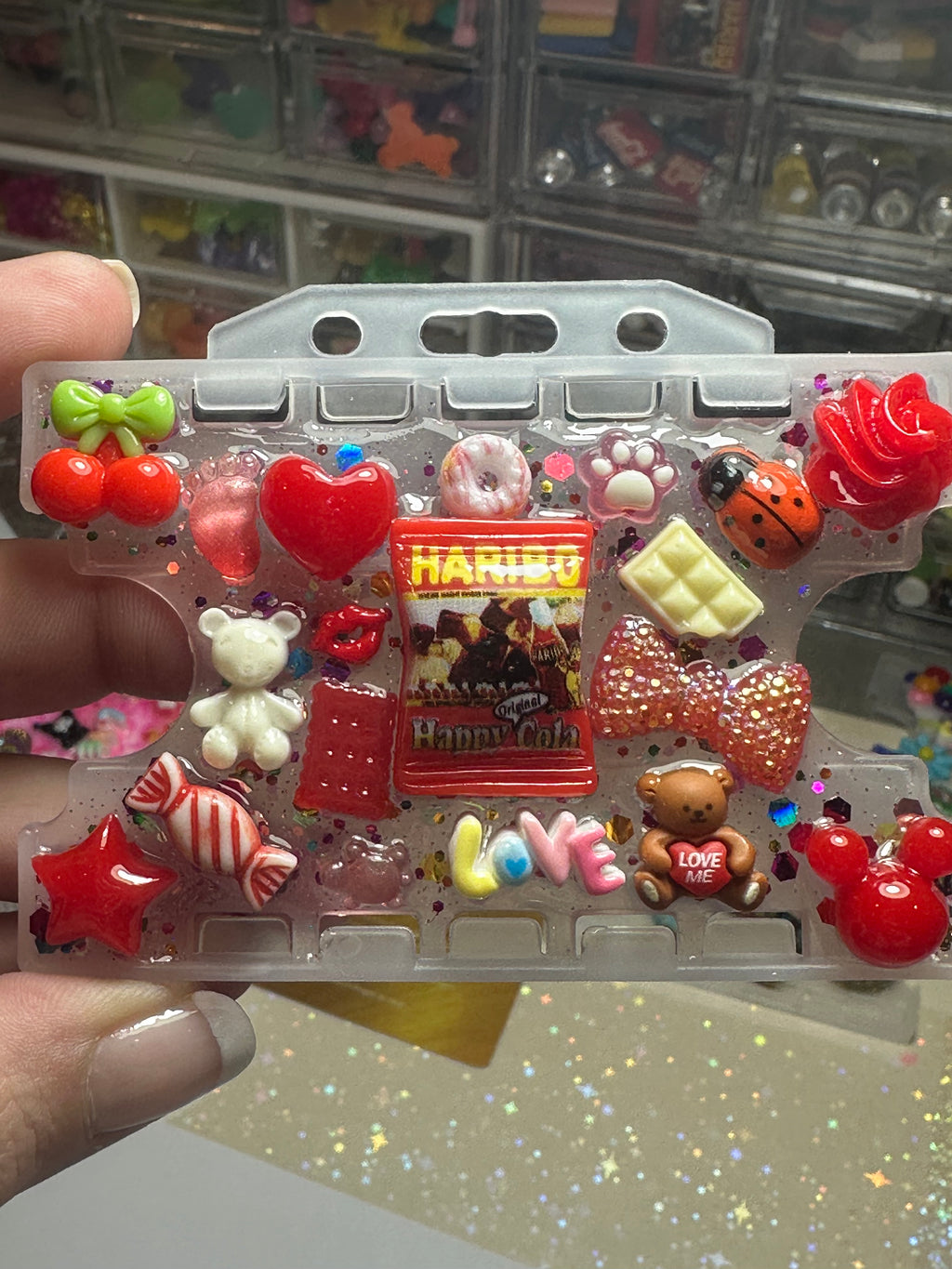 Handmade Resin Charm Lanyard Card Holder