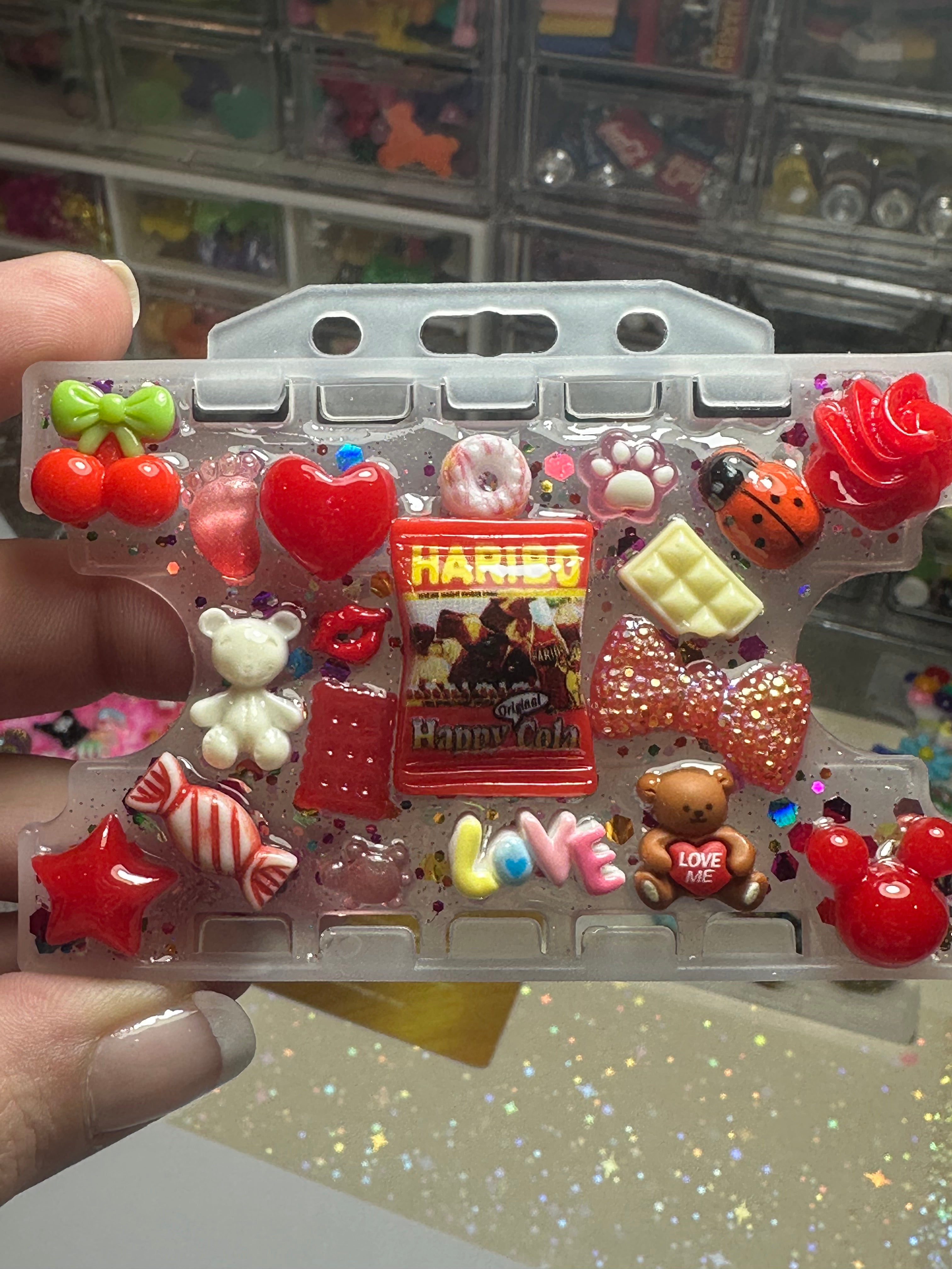 Handmade Resin Charm Lanyard Card Holder