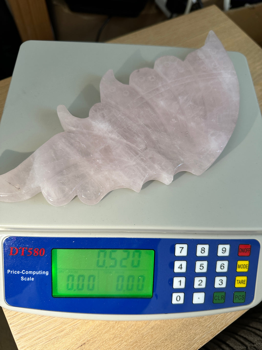 Large Rose Quartz Wings With removable dragon