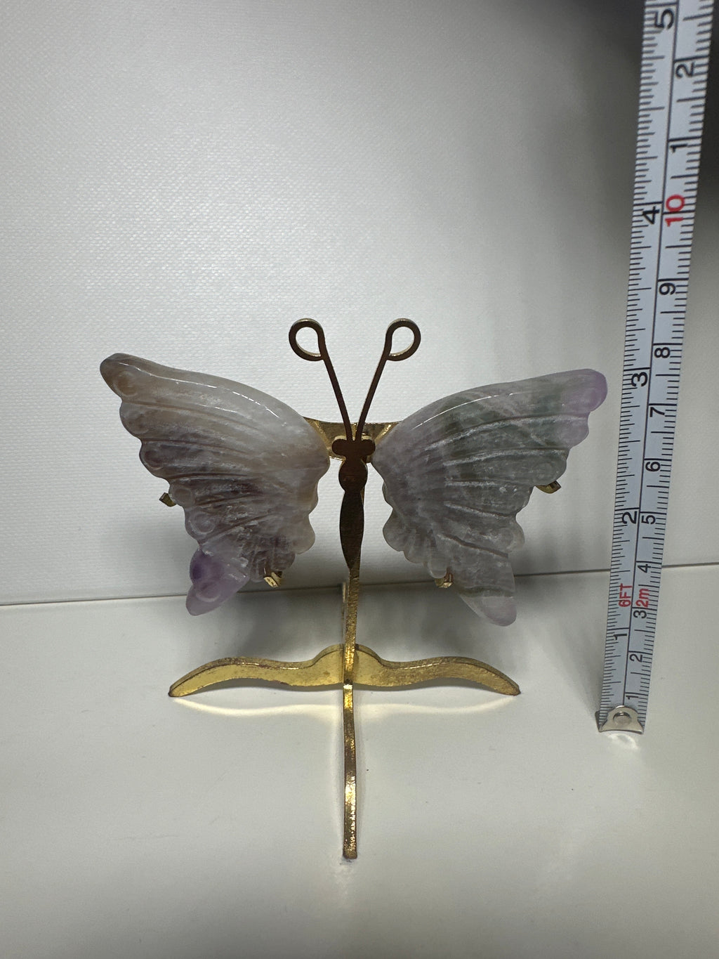 Amethyst Small Butterfly Wings Carving with Stand
