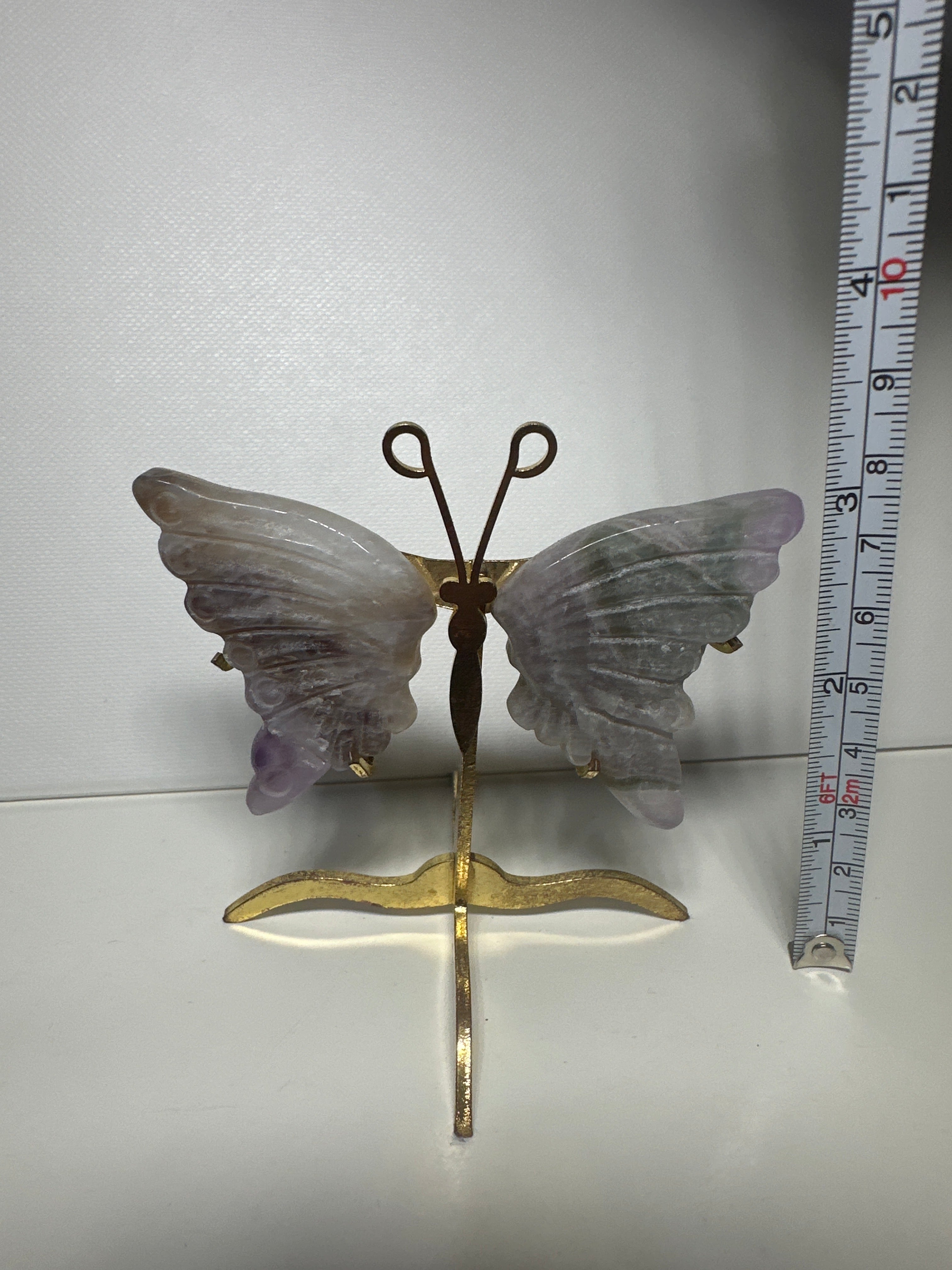 Amethyst Small Butterfly Wings Carving with Stand