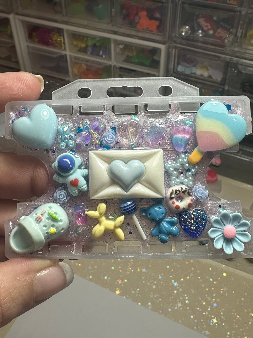 Handmade Resin Charm Lanyard Card Holder