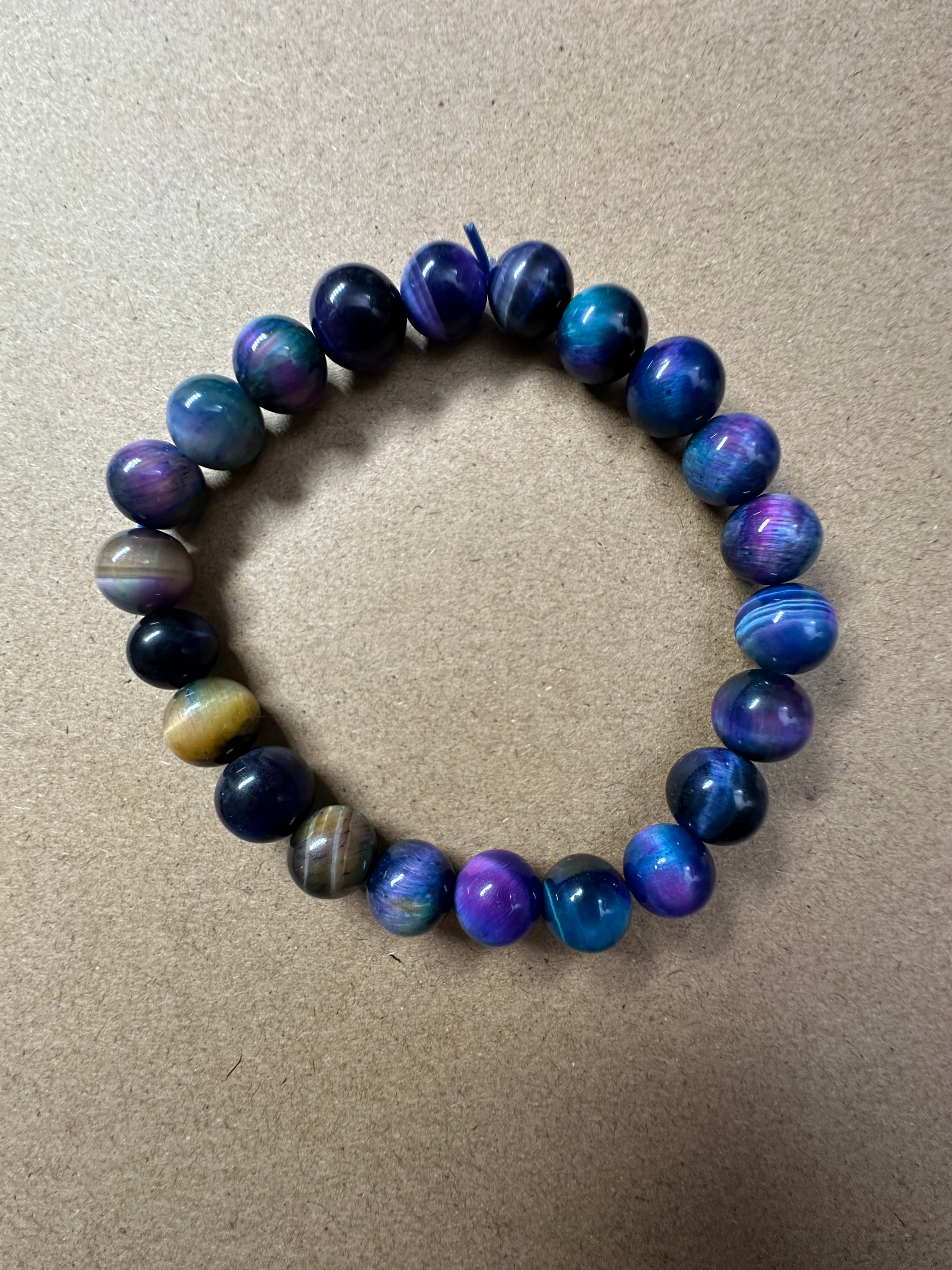Galaxy Tigers Eye- Crystal Beaded Bracelet