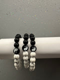 Howlite & Obsidian Beaded Bracelets- Style 2