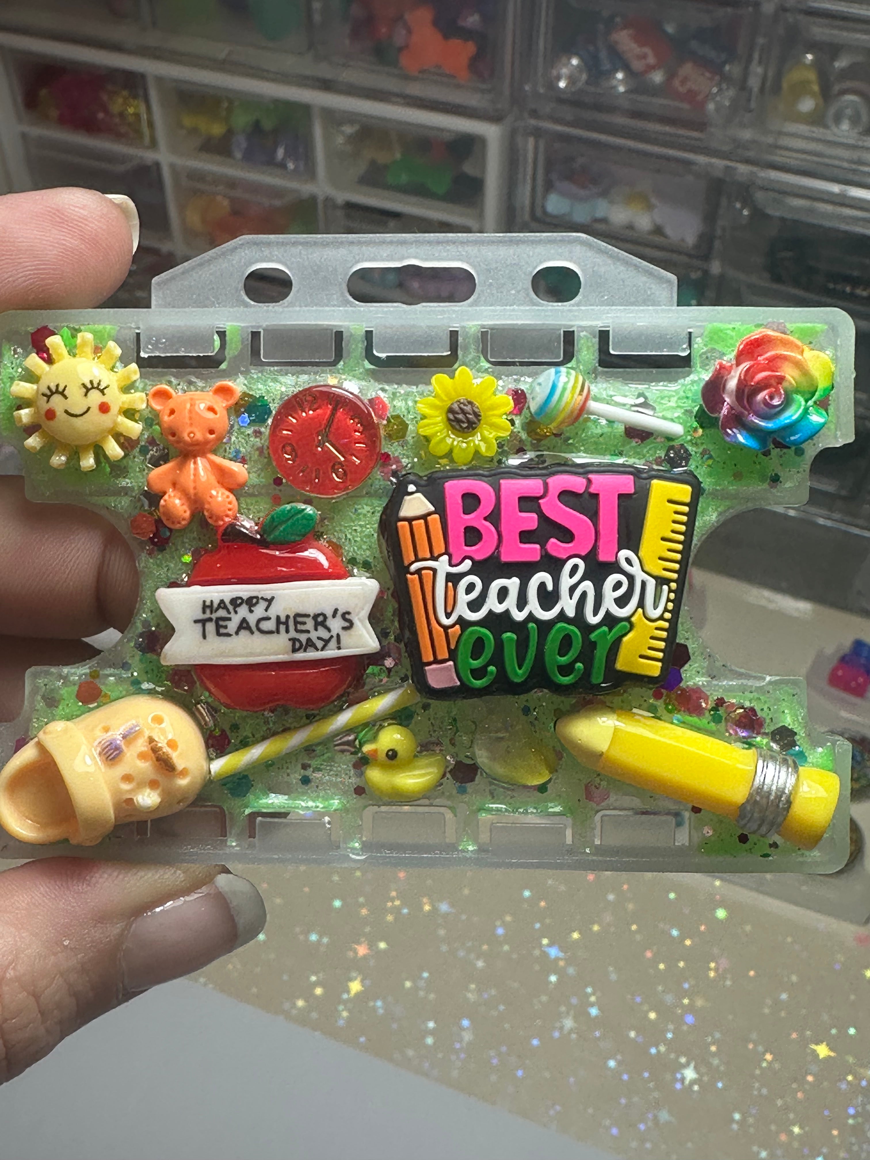 Handmade Resin Charm Lanyard Card Holder