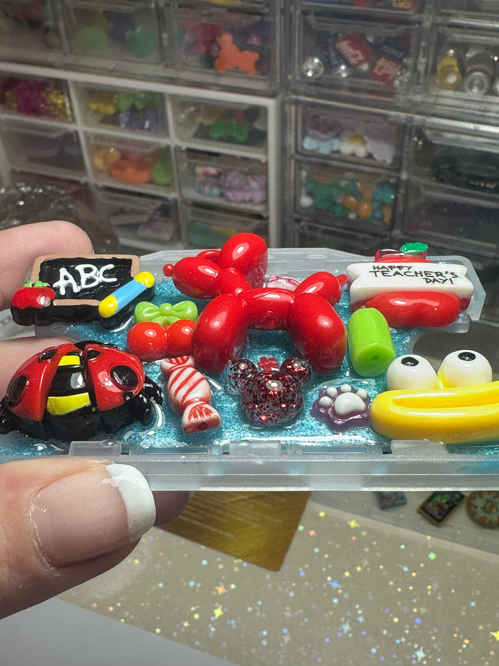 Handmade Resin Charm Lanyard Card Holder