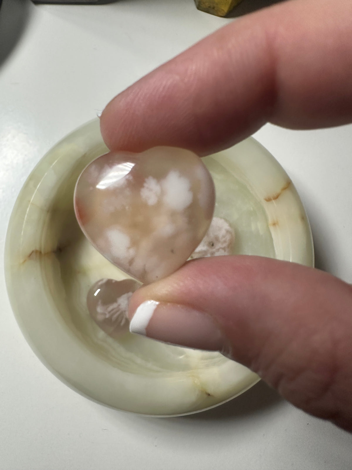 Mini Flower Agate Hearts