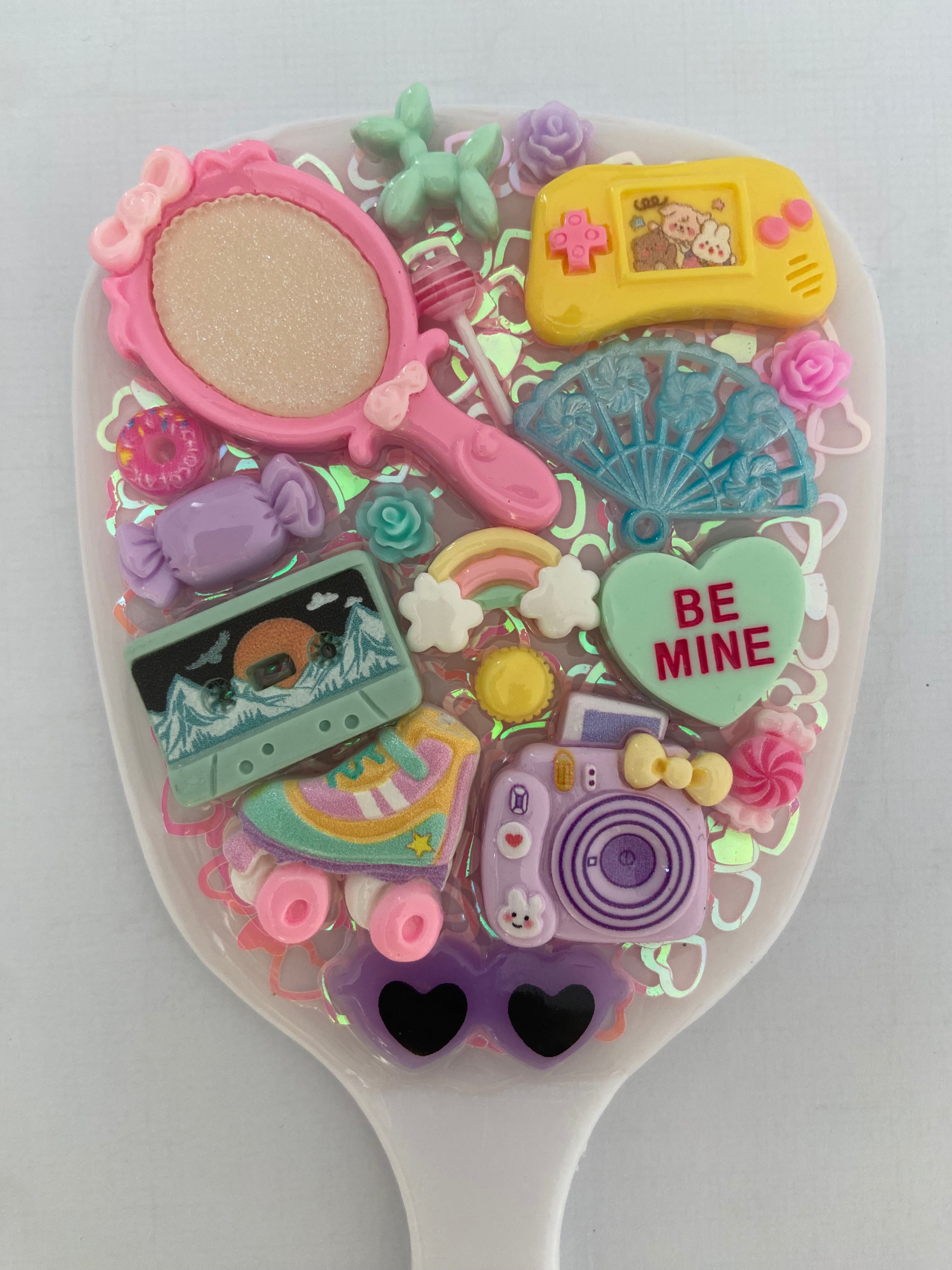 Handmade Resin Charm Hand Mirror