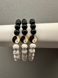 Howlite & Obsidian Beaded Bracelet-Style 1