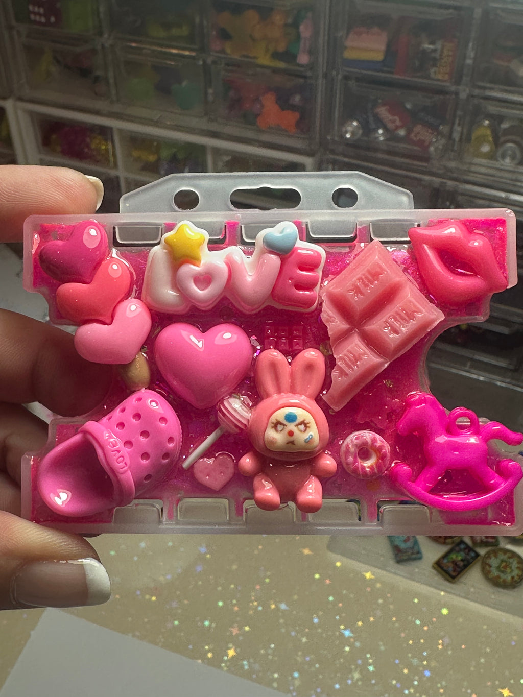 Handmade Resin Charm Lanyard Card Holder