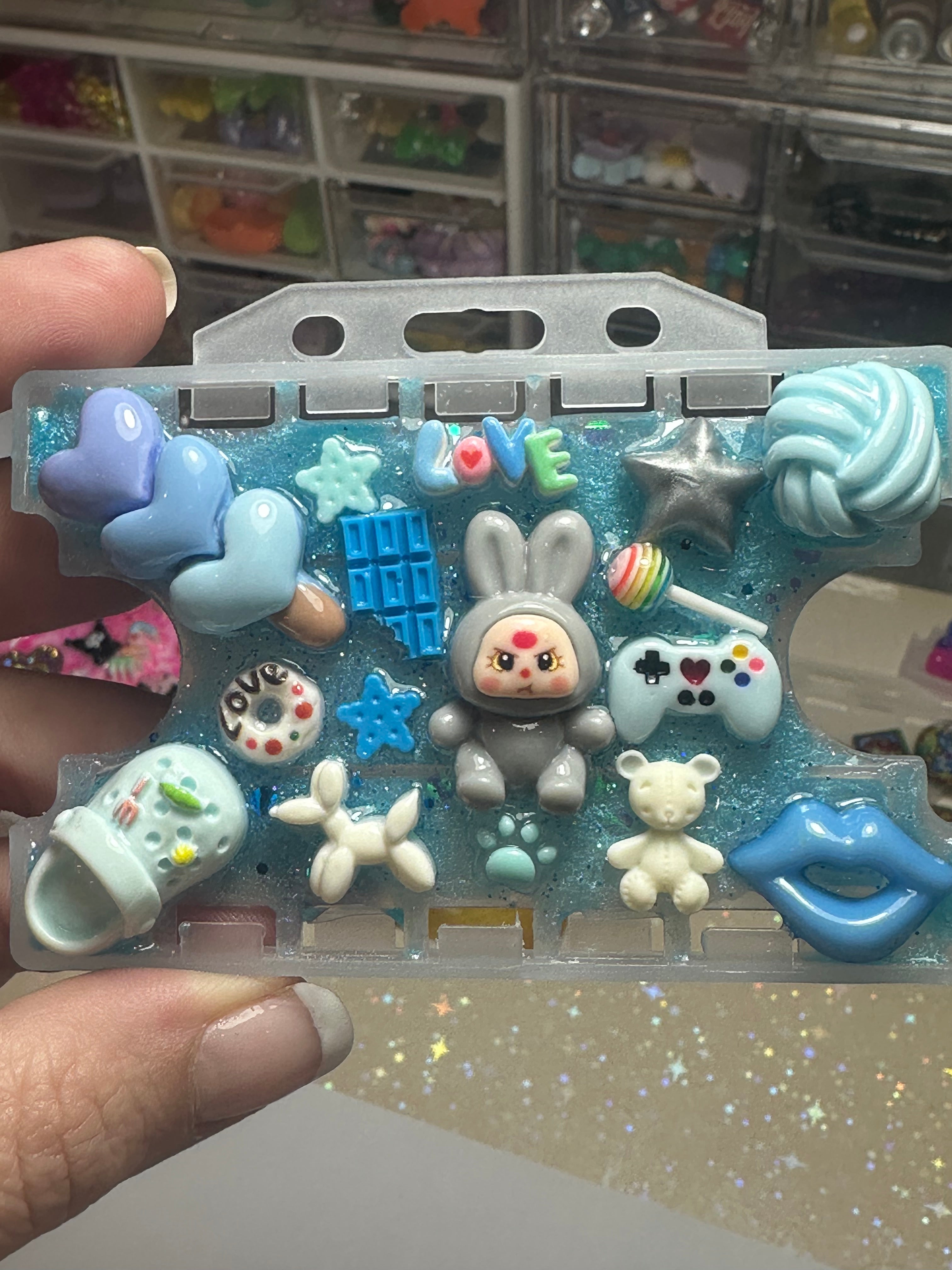 Handmade Resin Charm Lanyard Card Holder