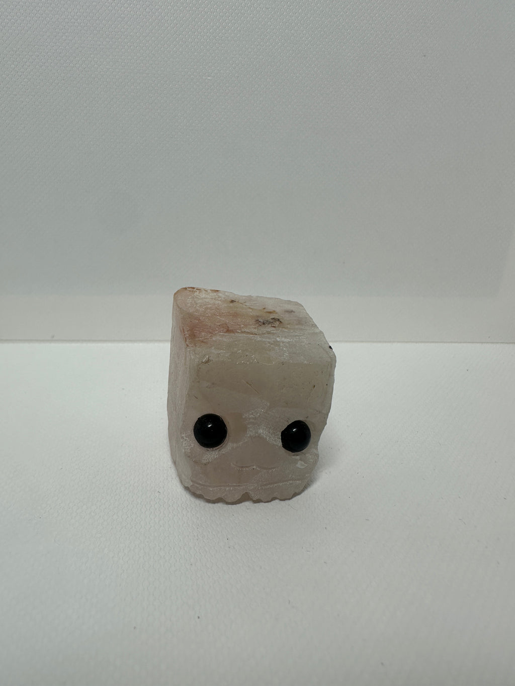 Rose Quartz Pet Rock Face