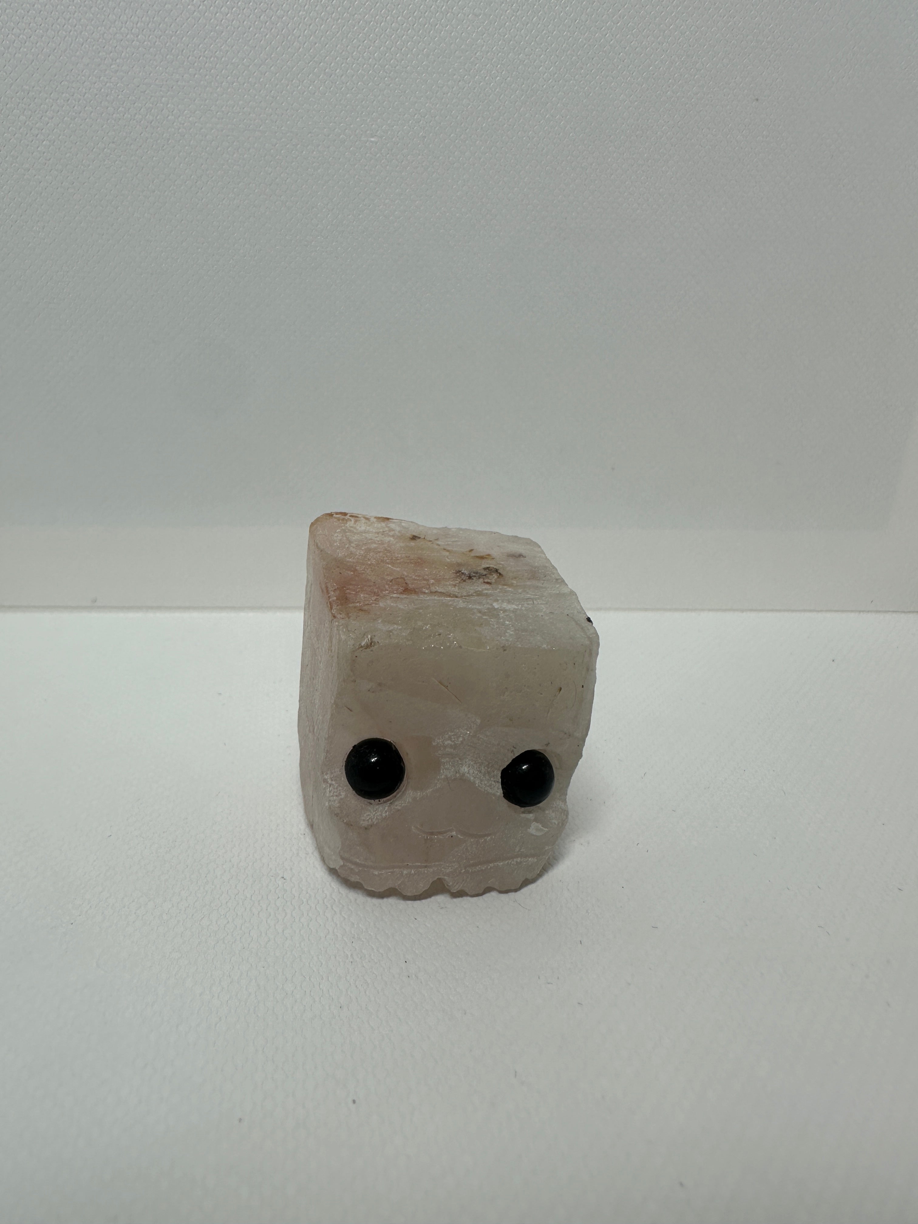Rose Quartz Pet Rock Face