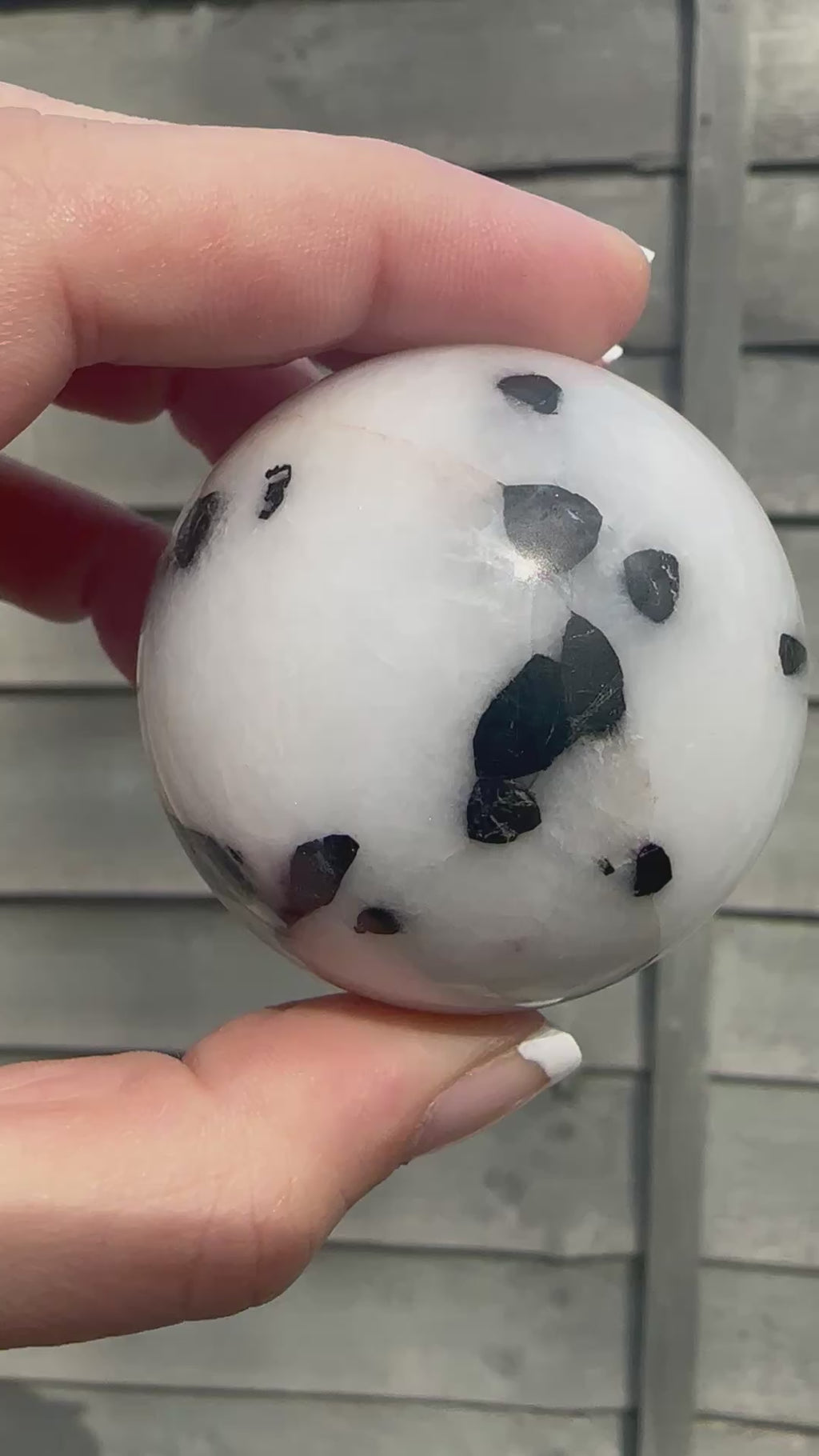 Black Tourmaline in Quartz Sphere