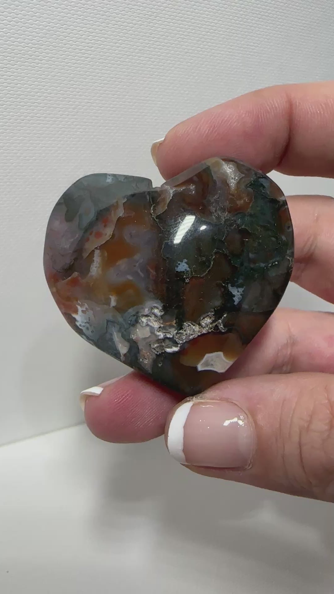 Red Moss Agate Heart