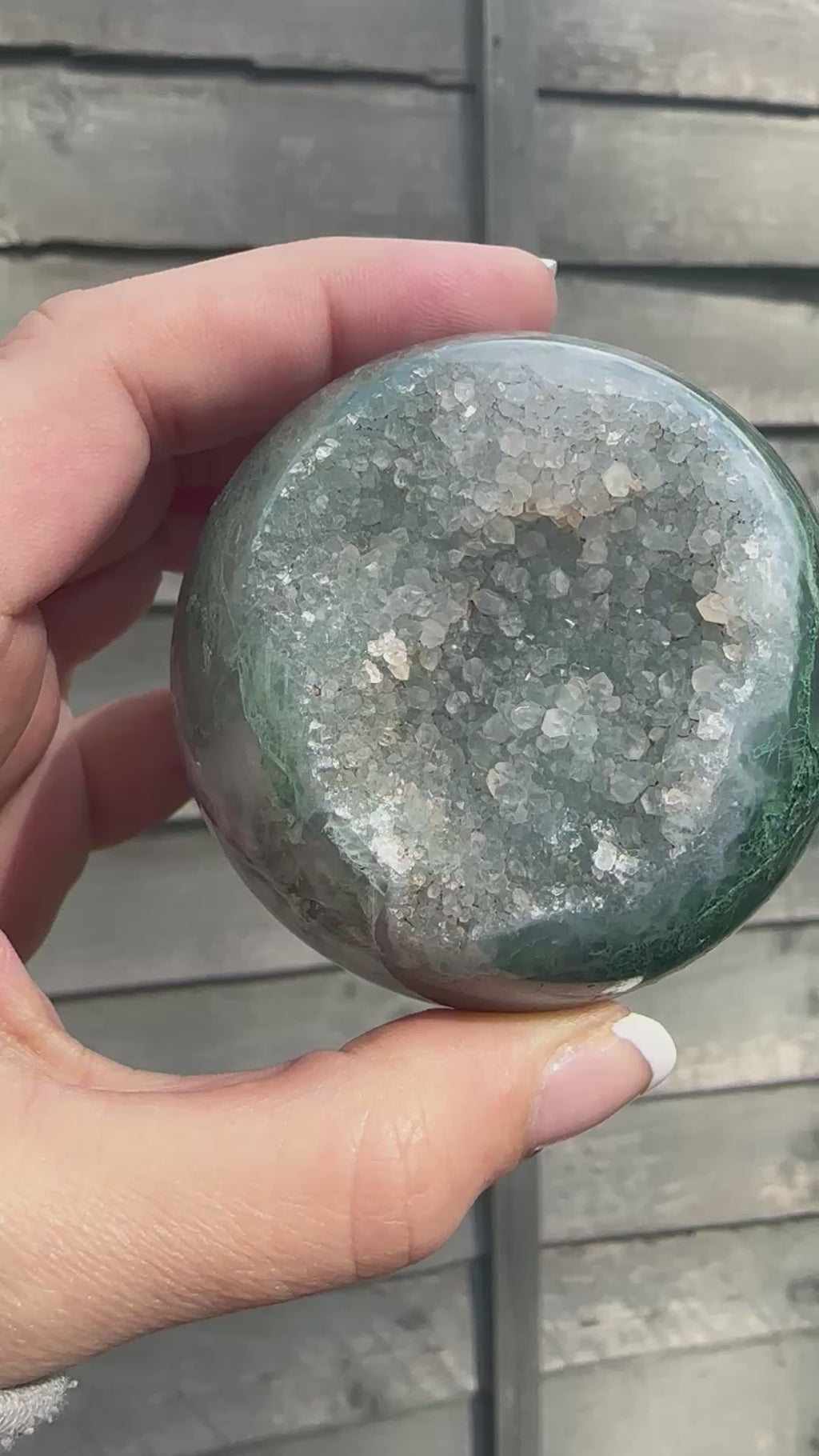 Moss Agate Druzy Sphere